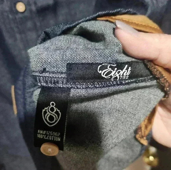 Big and Tall Mens Eight 732 denim shirt, size 3xl. NWOT - Picture 8 of 9